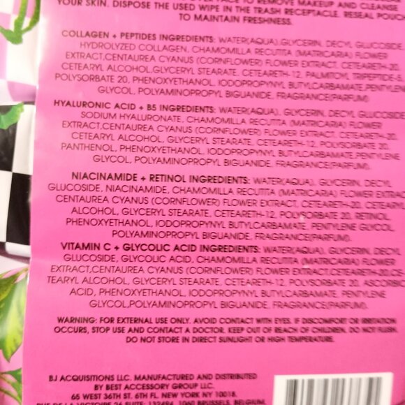 Betsey Johnson Skincare Cleansing Facial Wipes Niacinamide & Retinol 4 Pack NEW - Picture 5 of 5